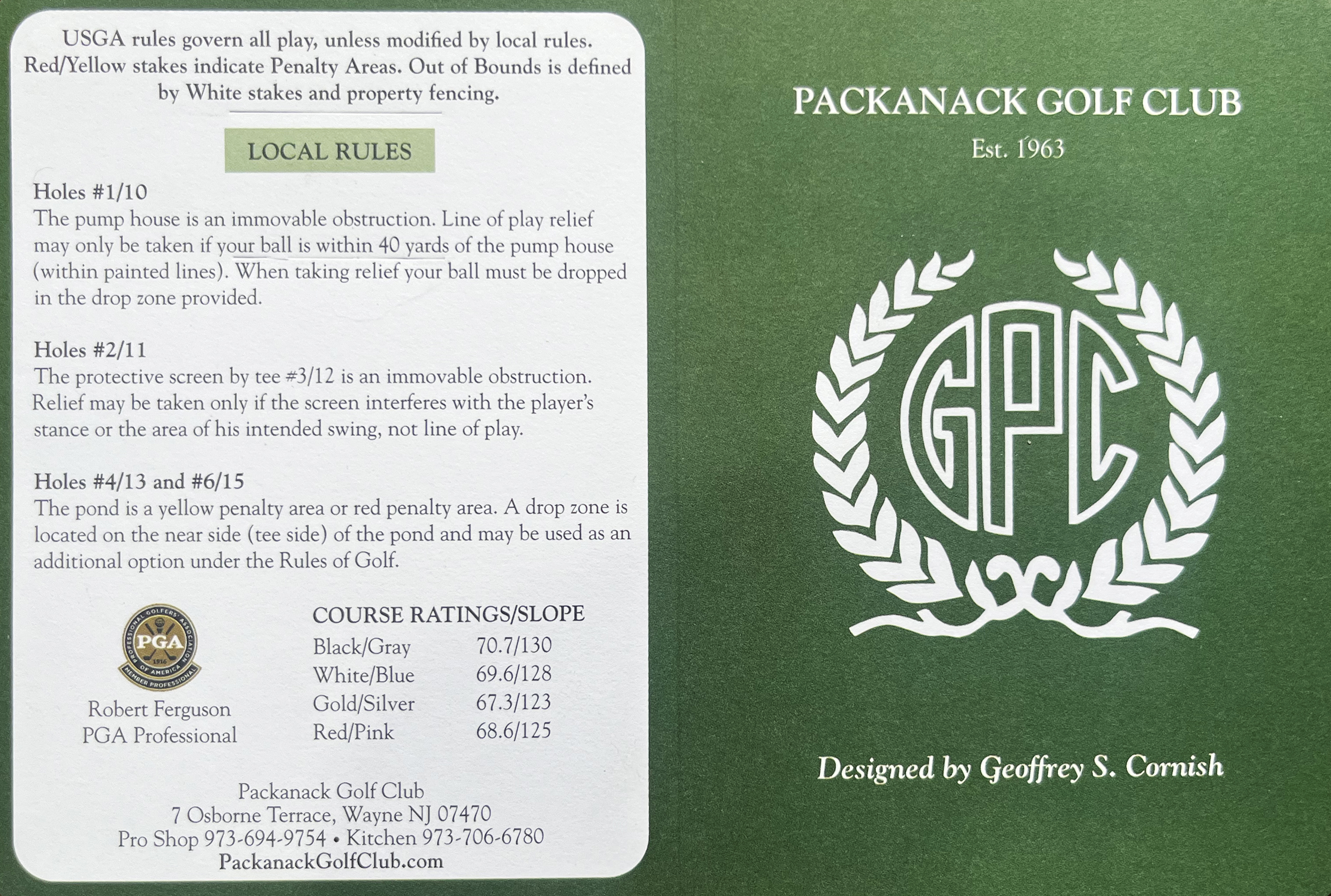 Front 9 Scorecard